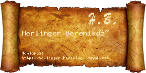 Herlinger Bereniké névjegykártya